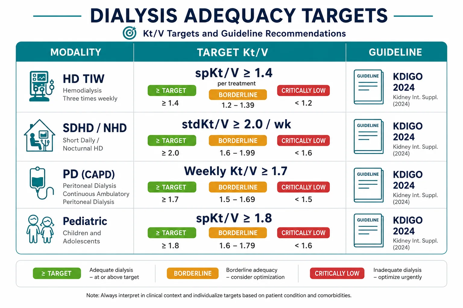 KDIGO 2024 dialysis adequacy targets