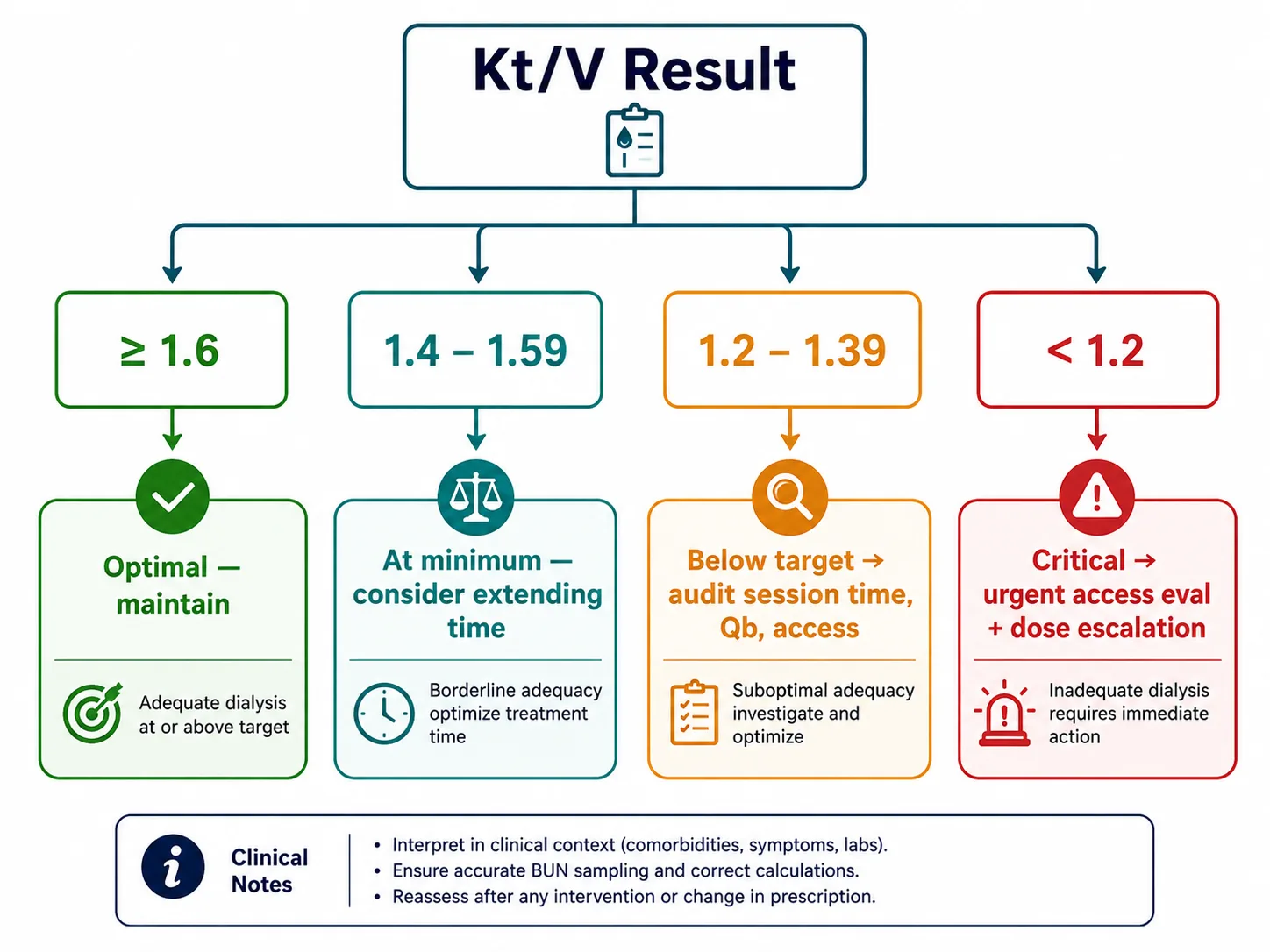 Kt/V result to prescription adjustment flowchart