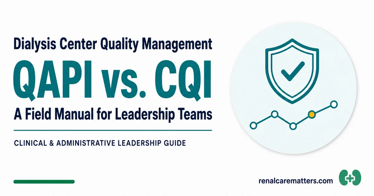 Open Graph share card — Dialysis Center QAPI vs. CQI: a quality management field manual for the clinical and administrative leadership team.