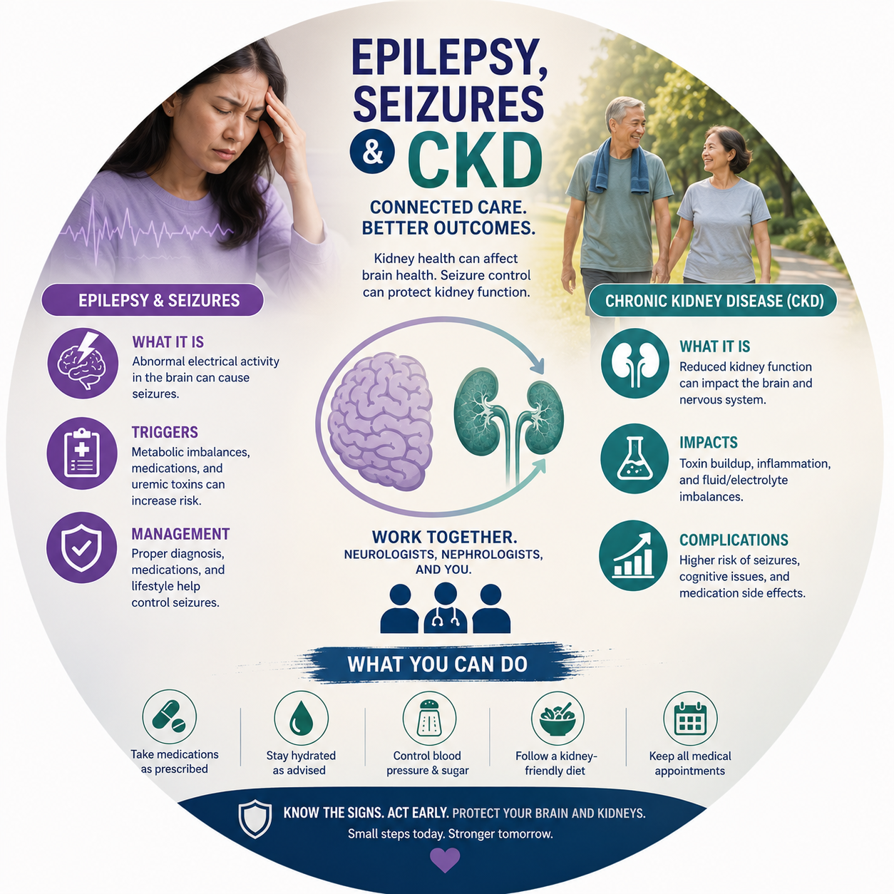 Filipino nephrologist counseling an older patient and family about seizures in kidney disease