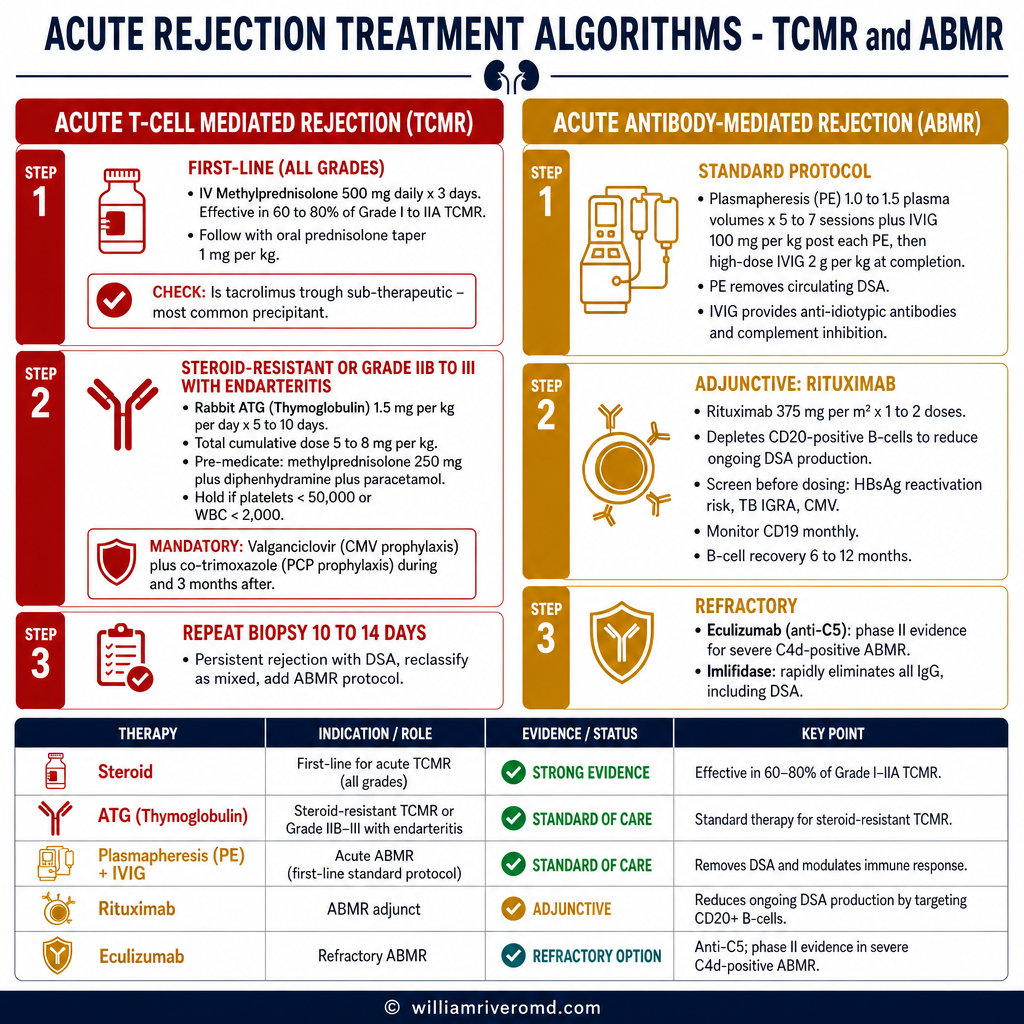 Acute Rejection Treatment Algorithm — TCMR and ABMR management protocols