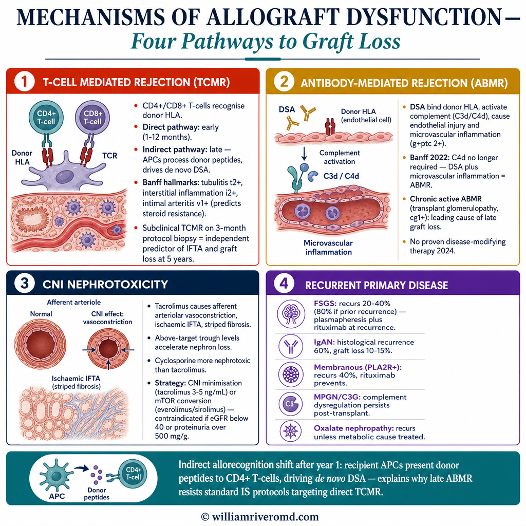 Kidney Transplant Rejection Pathophysiology — immune mechanisms and allograft injury